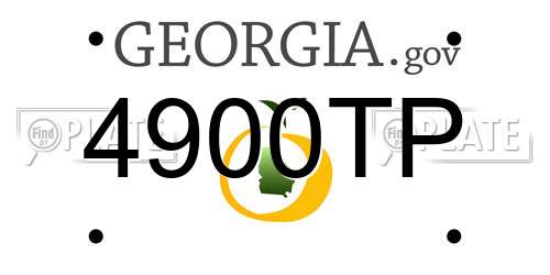 4900TP Georgia License Plate
