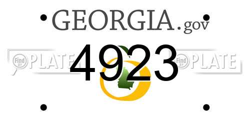 4923 Georgia License Plate