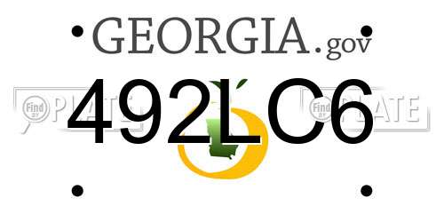 492LC6 Georgia License Plate