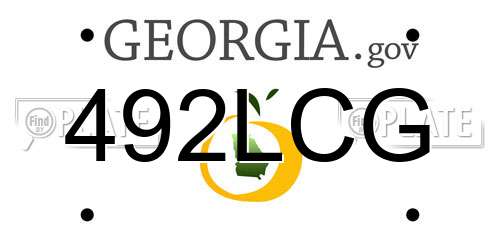 492LCG Georgia License Plate