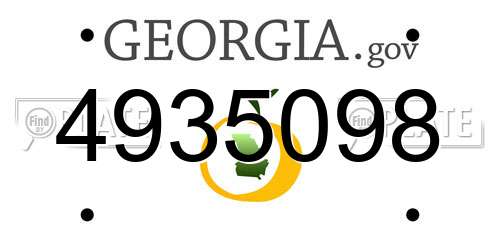 4935098 Georgia License Plate