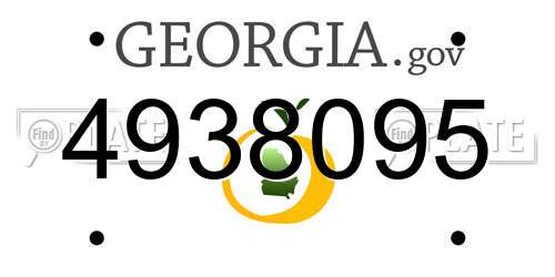 4938095 Georgia License Plate
