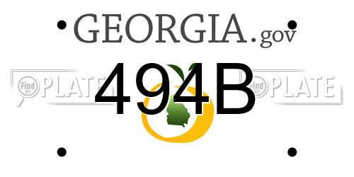 494B Georgia License Plate