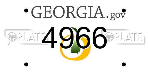 4966 Georgia License Plate