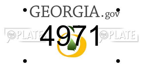 4971 Georgia License Plate