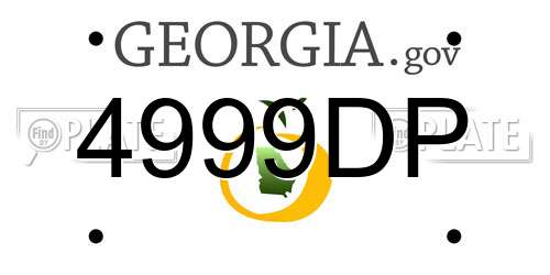 4999DP Georgia License Plate