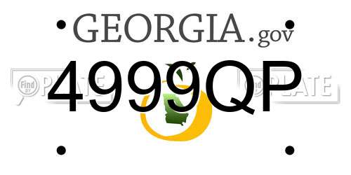 4999QP Georgia License Plate