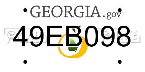 49EB098 Georgia License Plate