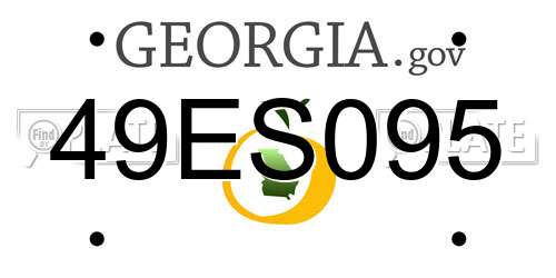 49ES095 Georgia License Plate