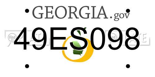 49ES098 Georgia License Plate