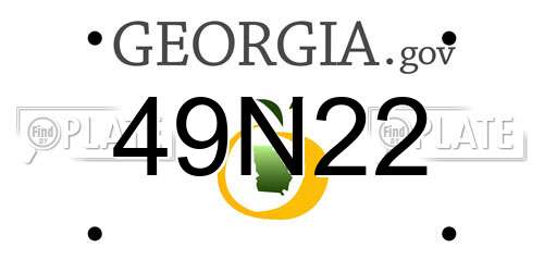 49N22 Georgia License Plate