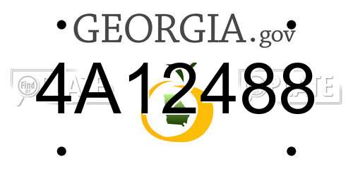 4A12488 Georgia License Plate
