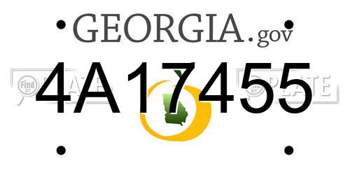 4A17455 Georgia License Plate