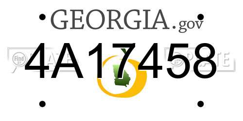 4A17458 Georgia License Plate