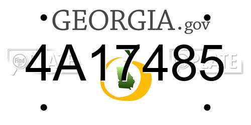 4A17485 Georgia License Plate
