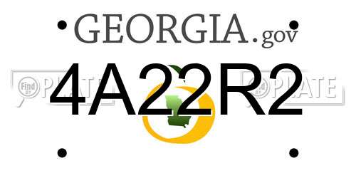 4A22R2 Georgia License Plate