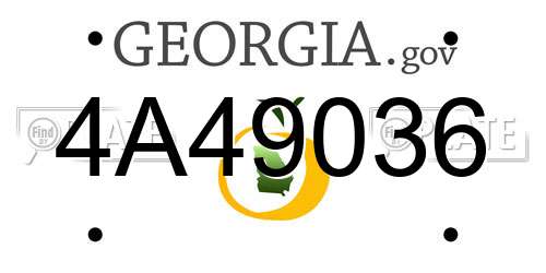4A49036 Georgia License Plate