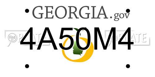 4A50M4 Georgia License Plate