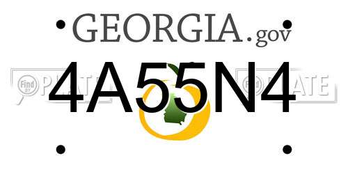 4A55N4 Georgia License Plate