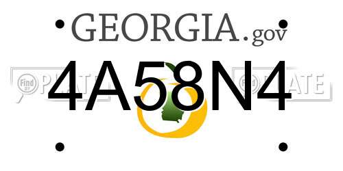 4A58N4 Georgia License Plate
