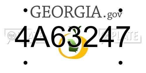 4A63247 Georgia License Plate
