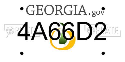 4A66D2 Georgia License Plate