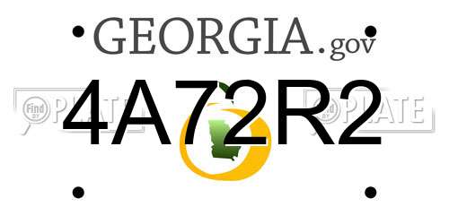 4A72R2 Georgia License Plate