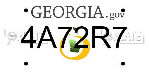 4A72R7 Georgia License Plate