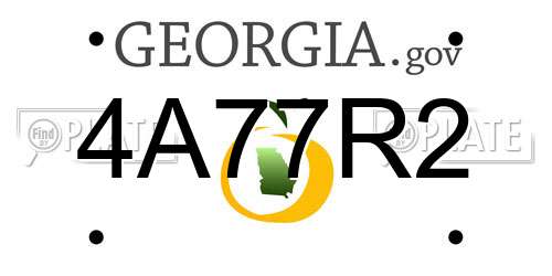 4A77R2 Georgia License Plate