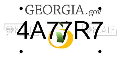 4A77R7 Georgia License Plate