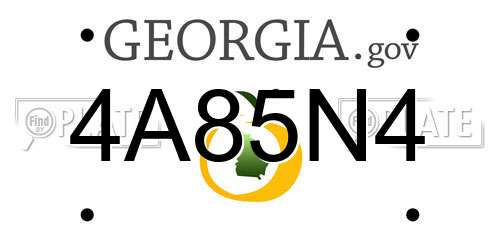 4A85N4 Georgia License Plate