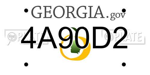 4A90D2 Georgia License Plate