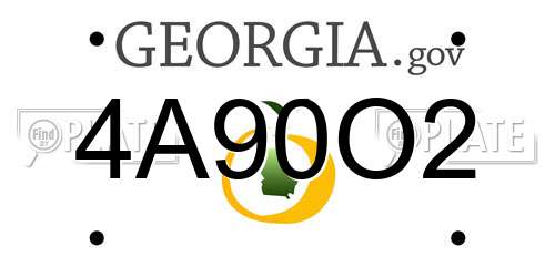 4A90O2 Georgia License Plate