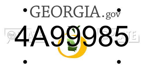 4A99985 Georgia License Plate