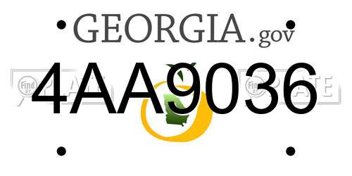 4AA9036 Georgia License Plate