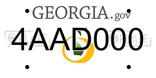 4AAD000 Georgia License Plate
