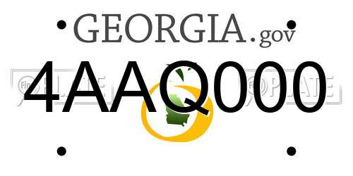 4AAQ000 Georgia License Plate