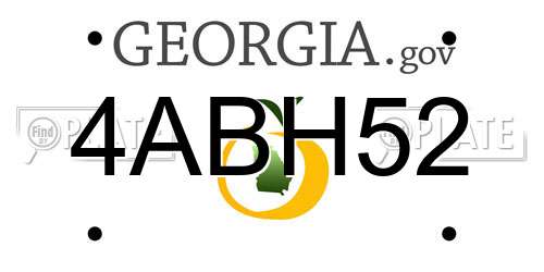 4ABH52 Georgia License Plate