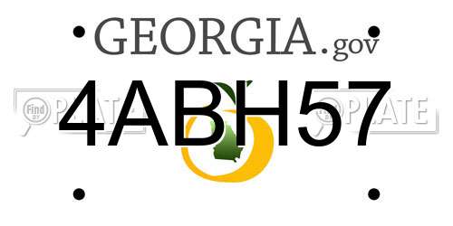4ABH57 Georgia License Plate