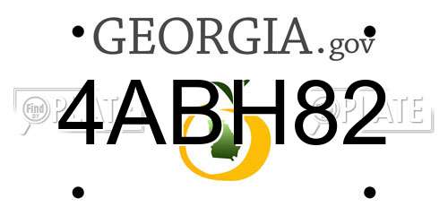 4ABH82 Georgia License Plate