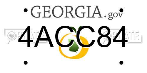 4ACC84 Georgia License Plate
