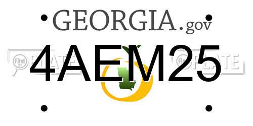 4AEM25 Georgia License Plate