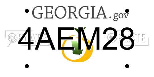 4AEM28 Georgia License Plate