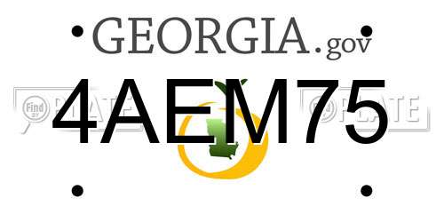 4AEM75 Georgia License Plate