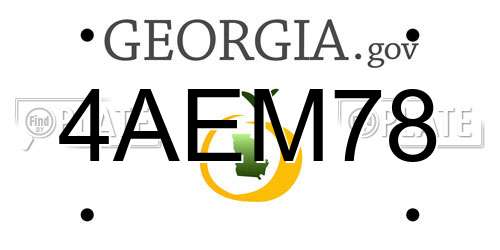 4AEM78 Georgia License Plate