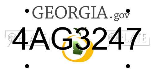 4AG3247 Georgia License Plate