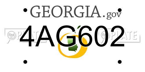 4AG602 Georgia License Plate