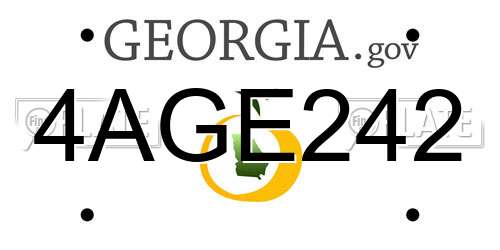 4AGE242 Georgia License Plate