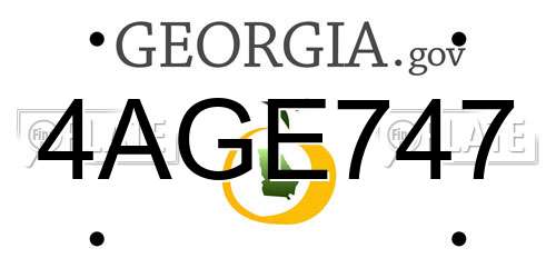 4AGE747 Georgia License Plate