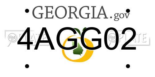 4AGG02 Georgia License Plate